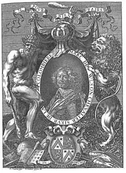 Портрет де ла Коломбьера из книги «Героическая наука». 1644. Гравюра Н. Ренессона и Р. Нантёйля по рисунку Ф. Шанно