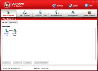 Скриншот программы Comodo Time Machine