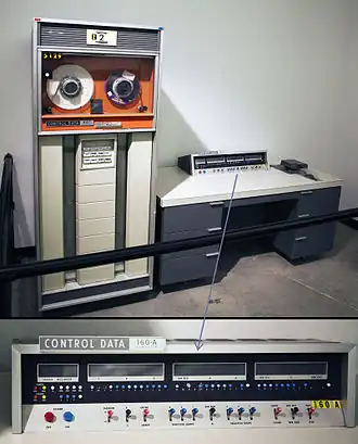 CDC 160-A, крупным планом показана панель управления