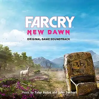 Обложка альбома Тайлер Бэйтс, Джон Свайхарт «Far Cry New Dawn Original Game SoundtrackFar Cry New Dawn Original Game Soundtrack (неопр.). Дата обращения: 13 сентября 2019. Архивировано 1 февраля 2021 года.» ()