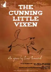 Афиша премьеры «Приключений лисички-плутовки» в оперном театре Эдинбурга