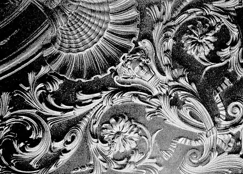 Фрагмент лепного потолка первого этажа. До 1909 года.