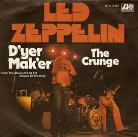 Обложка сингла Led Zeppelin «D’yer Mak’er» (1973)