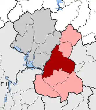 Карта общины: — Карпенисион — Димниста, Ктимения, Потамья, Прусос, Фурна