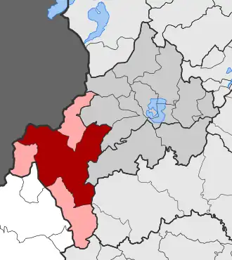 Карта общины: — Несторион — Акритес, Аренес, Грамос