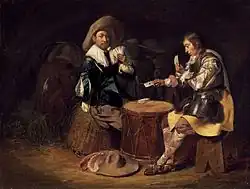 Солдаты, играющие в карты. Между 1625 и 1630. Дерево, масло. Картинная галерея. Новый замок, Шлайсхайм, Бавария