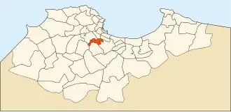 Расположение коммуны на карте вилайета.