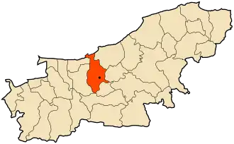 Расположение коммуны на карте вилайета.