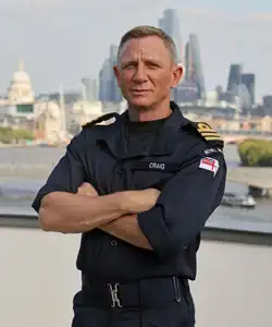 Daniel Craig during his appointment as an honorary officer of the Royal Navy.