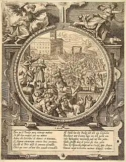 Отступление германцев после осады Берген-оп-Зома, 1577 год. 1578. Офорт