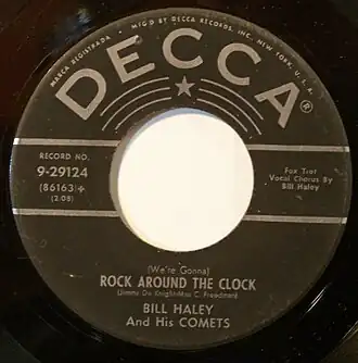 Обложка сингла Билла Хейли & His Comets «Rock Around the Clock» (1954)