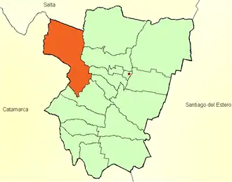 Департамент Тафи-дель-Валье на карте