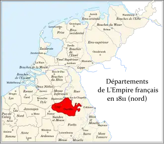 Департамент Урт на территории исторических Нидерландов в 1811 году