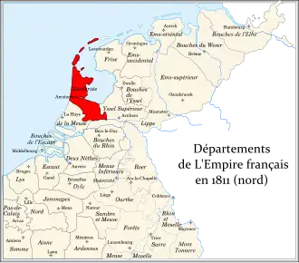 Департамент Зёйдерзе на территории исторических Нидерландов в 1811 году