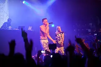 Die Antwoord во время выступления в El Rey Theatre, Лос-Анджелес, 17 июля 2013 года