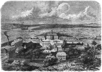 Ансамбль замка на гравюре 1858 года