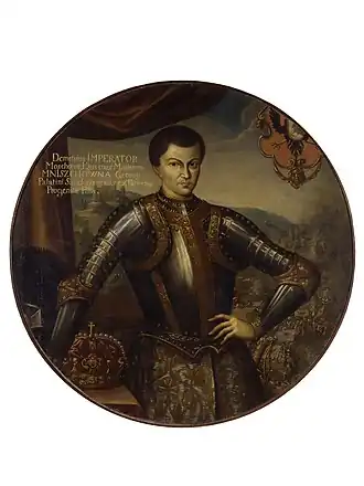 Портрет Лжедмитрия I (в коронационном одеянии — портрет из замка Мнишков в Вишневце), Шимон Богушович, ок. 1606