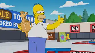 Гомер и Барт жульничают на соревнованиях