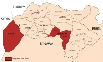 Расположение Эмирата Бахдинан на карте

 Владения Дасини и Шейхан, на которые претендовали эмиры Бахдинана