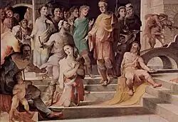 Жертвоприношение Селевка. Роспись свода Зала Консистории  Палаццо Публико в Сиене. 1529—1535