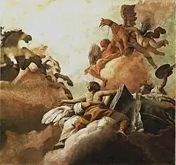 Кони Гелиоса. Фрагмент росписи в пармском дворце Сан-Витале