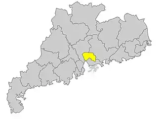 Дунгуань на карте