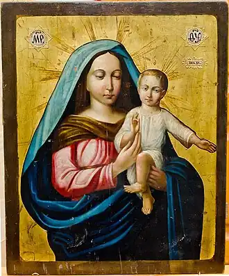 «Богоматерь с младенцем». Дерево, масло. 48,7 x 39 см.