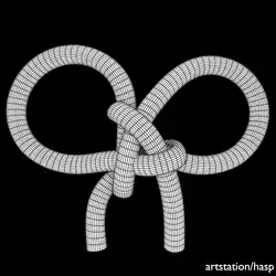 Double loopedМодный узел с 3-хпрядной репкой в центре.