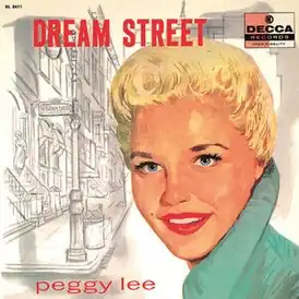 Обложка альбома Пегги Ли «Dream Street» (1957)