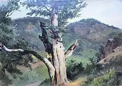 Пезйжа с буком. Картон, масло. Галерея новых мастеров, Альбертинум, Дрезден