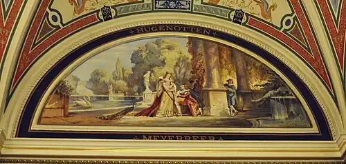 Одна из росписей бокового вестибюля ("Гугеноты" Дж. Мейербера)