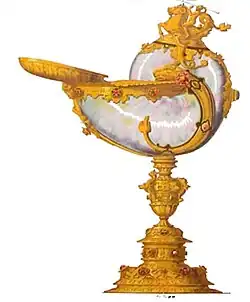 Братина Царя и Великого Князя Алексея Михайловича (наутилус). Рисунок Ф. Г. Солнцева. Древности Российского государства. 1846—1853