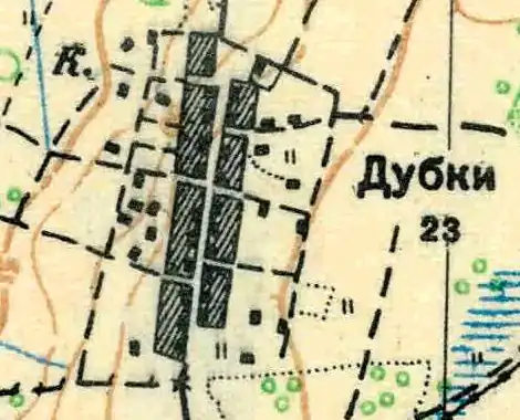 План деревни Дубки. 1930 год