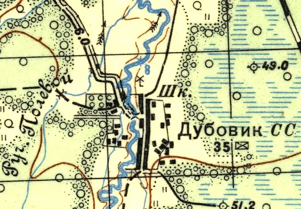 План деревни Дубовик. 1937 год
