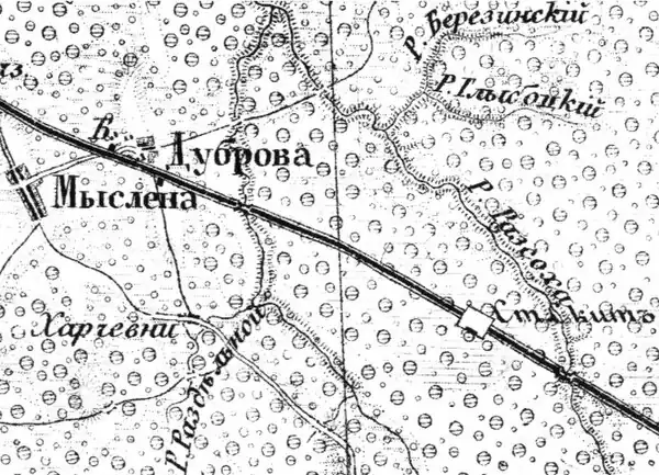 Станция Скит на карте 1915 года