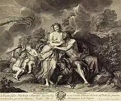 Юпитер и Юнона. Офорт Г. Дюшанжа по оригиналу Ш. Н. Куапеля