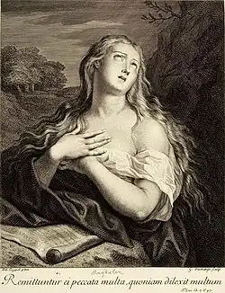 Святая Магдалина. Офорт Г. Дюшанжа по оригиналу Ш. Н. Куапеля