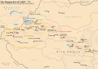 карта Дунганского восстания 1872—1877