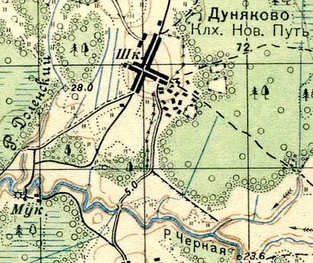 План деревни Дуняково. 1937 год