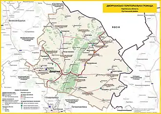 Двуречанская поселковая община на карте