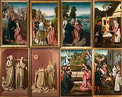 Алтарные панели со сценами жития святой Димфны. Между 1504 и 1505. Дерево, масло. Королевский музей изящных искусств, Антверпен