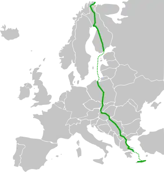 Схема маршрута E75