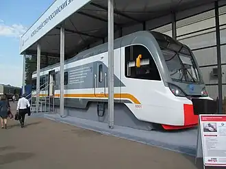 Макет головного вагона электропоезда ЭП2Тв на VI международном салоне «ЭКСПО 1520»