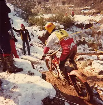 Эдди Лежён на триале в Муре (Каталония) в 1981 году