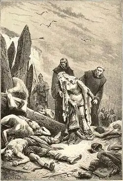 Эдита Лебединая Шея опознаёт тело Гарольда Годвинсона после битвы при Гастингсе