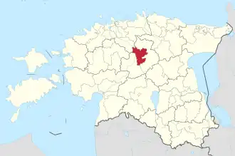 Район сражения на современной карте Эстонии