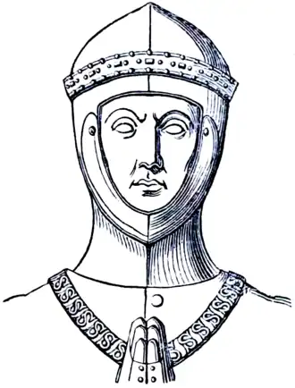 Рисунок со скульптурного изображения Джона Бофорта из «The Official Baronage of England» Джеймса Дойла (1886 год), сделанный на основе рисунка Роберта Шнеббеля[англ.] из книги «Sepulchral Monuments in Great Britain» Ричарда Гофа[англ.] 1796 года