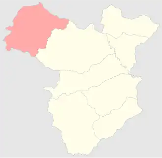 Казахский уезд на карте