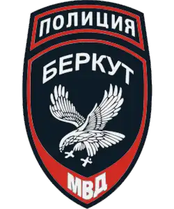 Старый нарукавный знак спецподразделения «Беркут» (в составе МВД РФ)