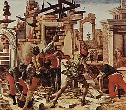 Полиптих Гриффони. Деталь пределлы. Чудесные деяния святого Винсента Феррер. Ок. 1473. Пинакотека, Ватикан